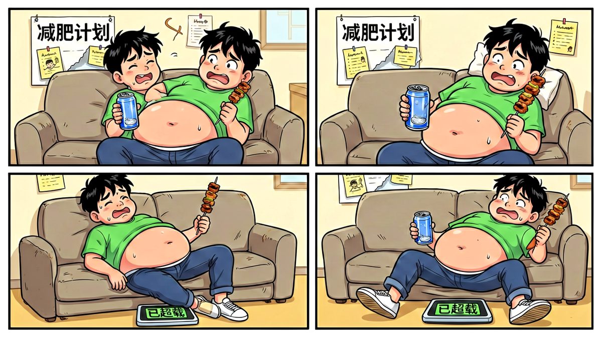 算了，吃饱才有力气减肥……明天再说吧。