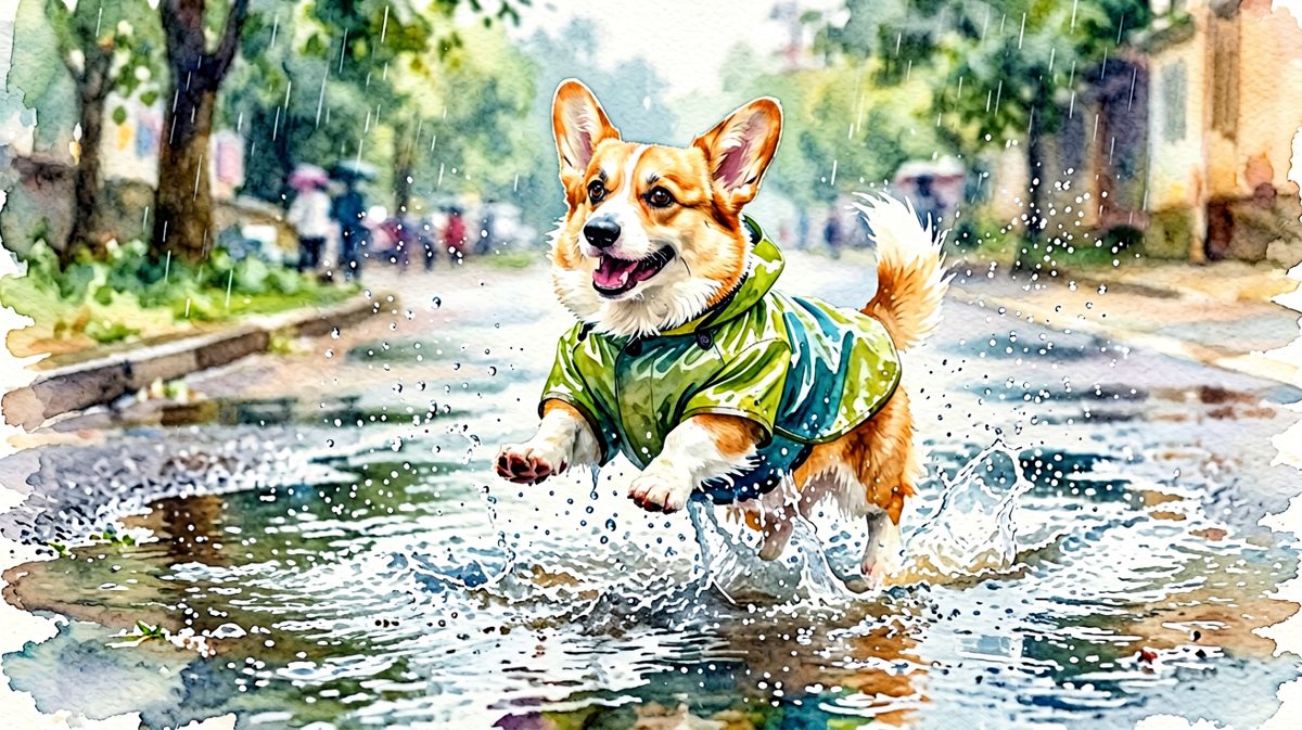 下雨天？不，这是本汪的水上乐园！