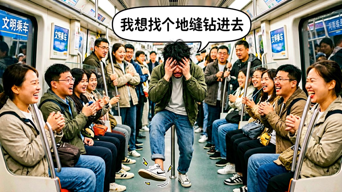 社死现场：明明踩的是自己还能更蠢吗