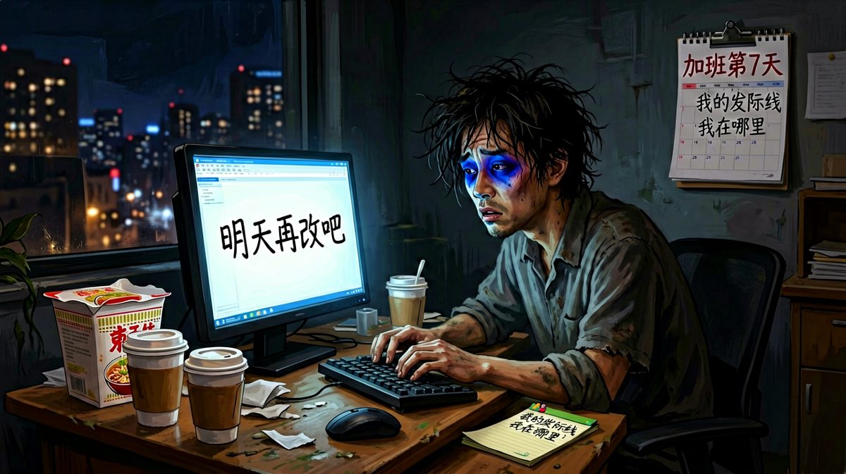 打工人深夜奋斗：程序员的头发换来的成果