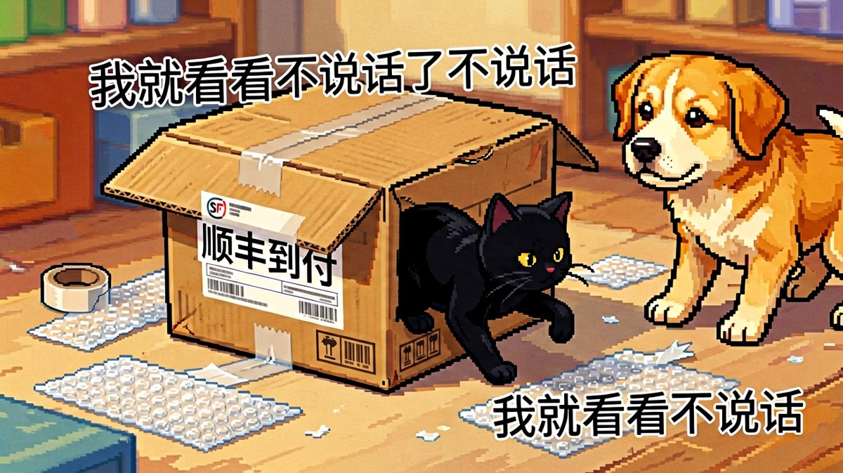 猫咪：只要我够执着，纸箱就能变成猫窝！