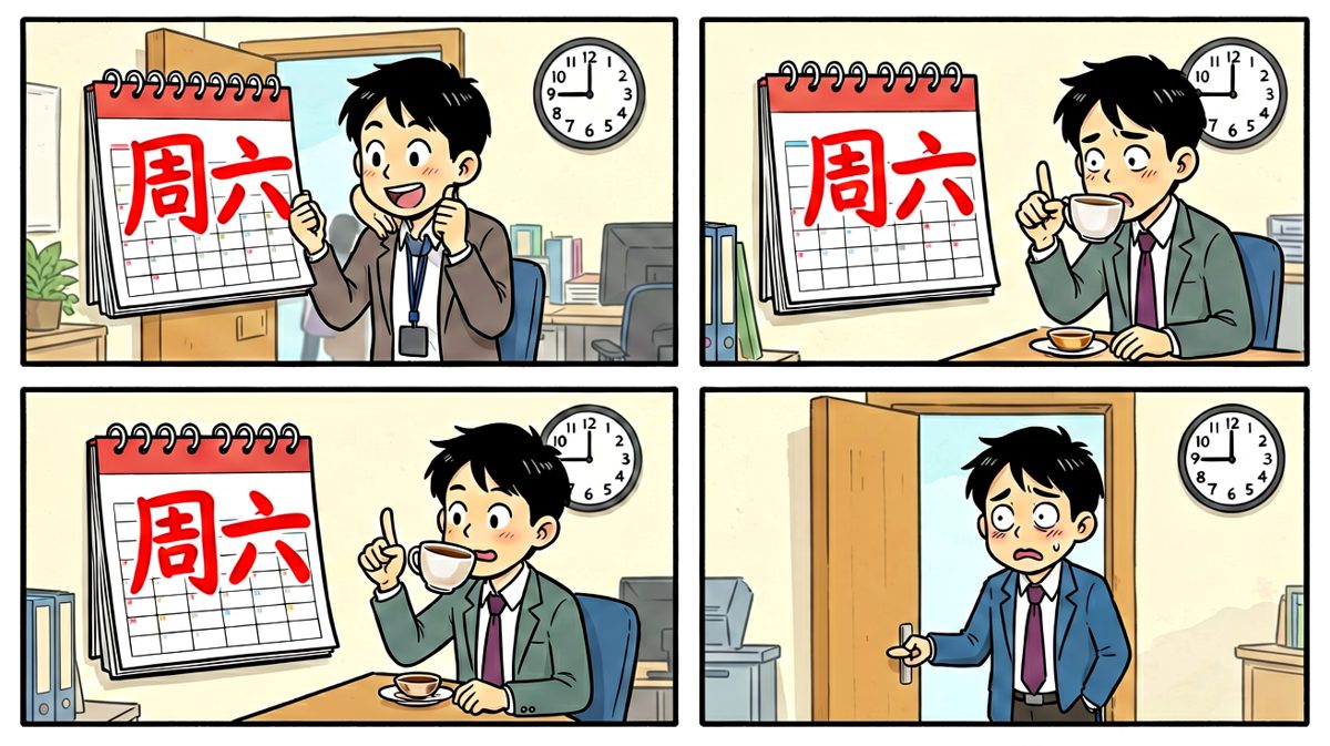 迟到一小时，结果今天周六