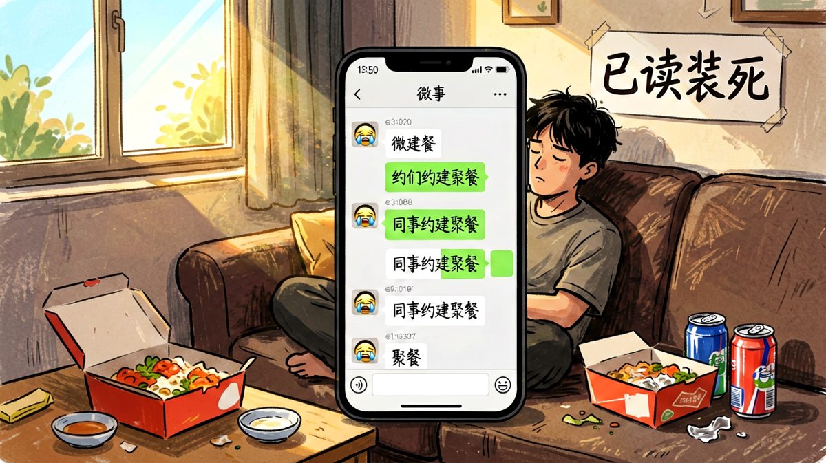 社恐的最高境界：已读不回是最好的回复。
