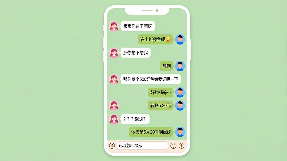 直男的浪漫：5月20日只转五块二