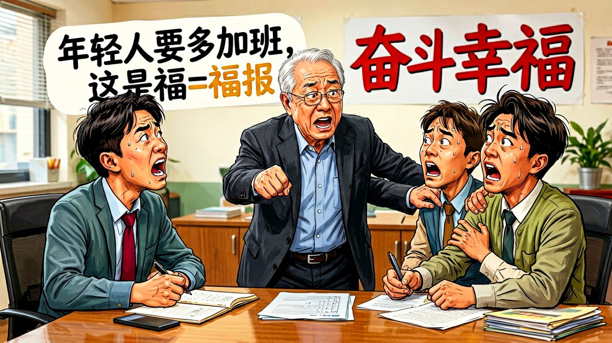 老板劝员工加班是福报，员工反问'那福报能折现吗'