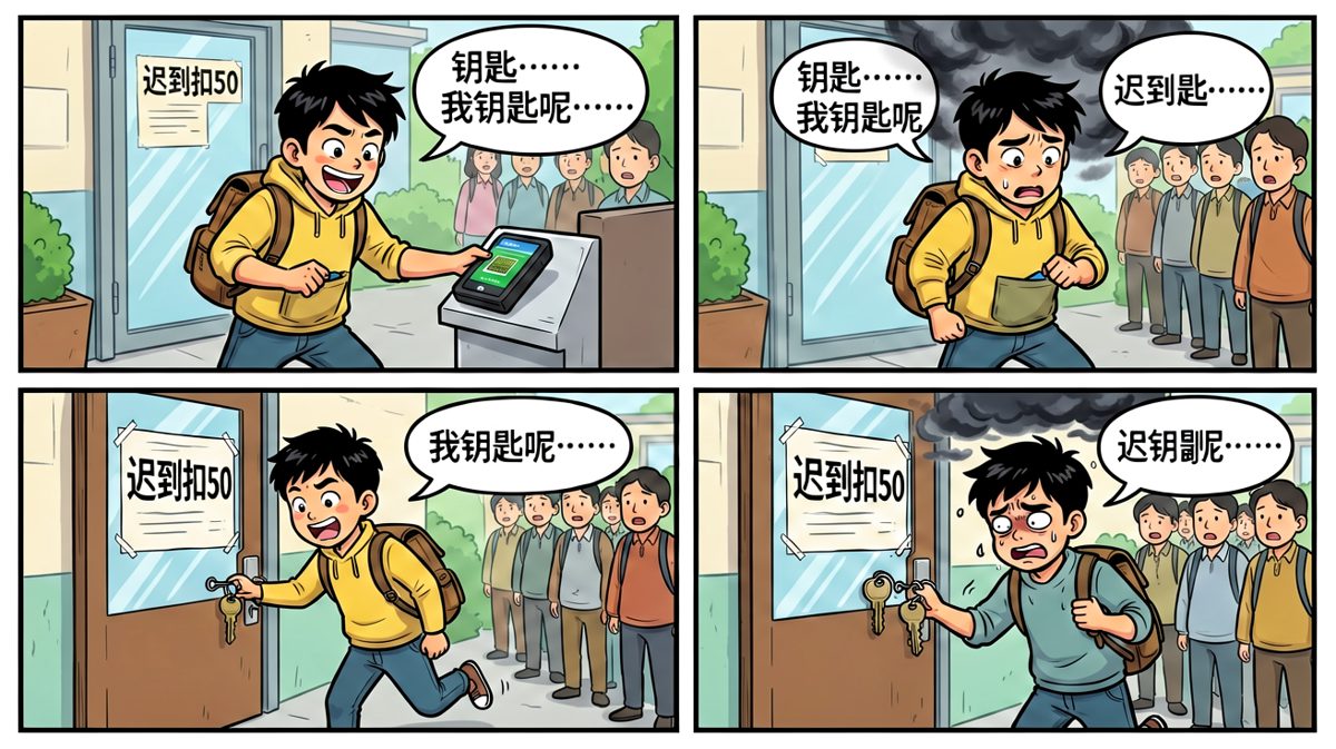冲到公司才发现钥匙忘带