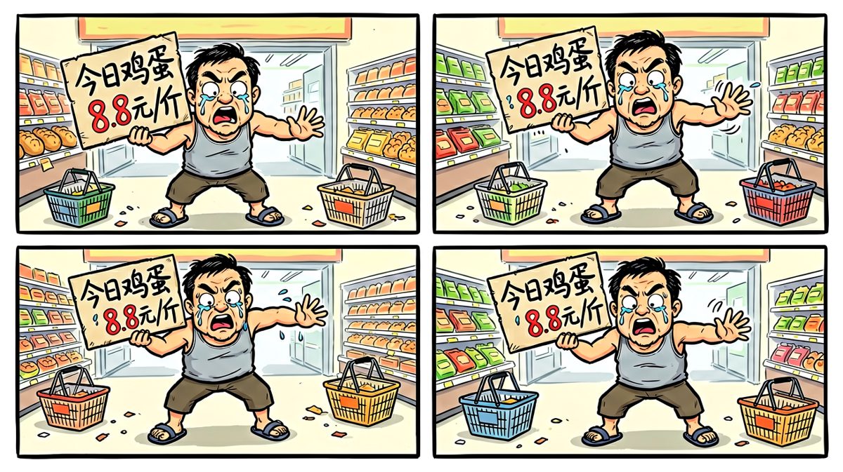 大爷看到特价鸡蛋告示，瞬间热血沸腾