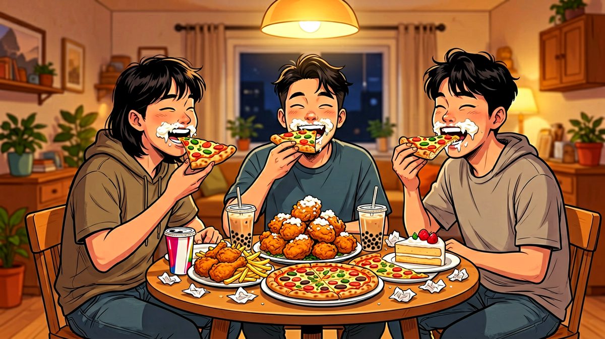 晚上：来都来了，一起吃了吧。