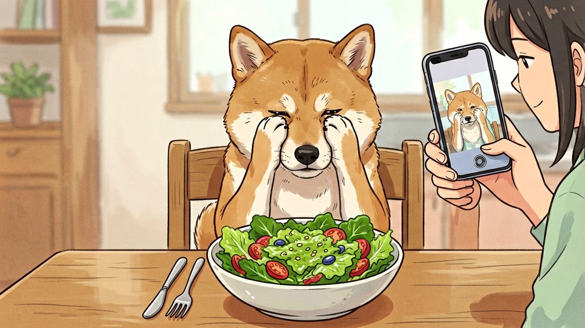 减脂期的柴犬：这沙拉我吃不下