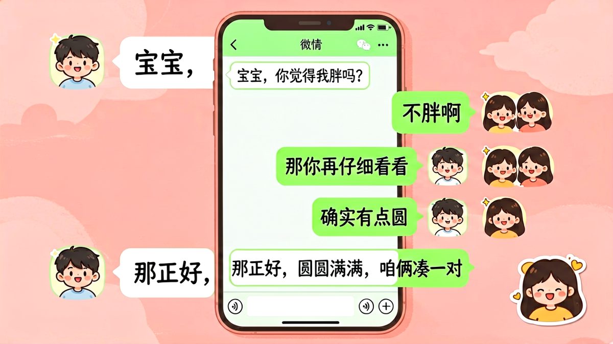 女生问胖不胖，结果反向撩人