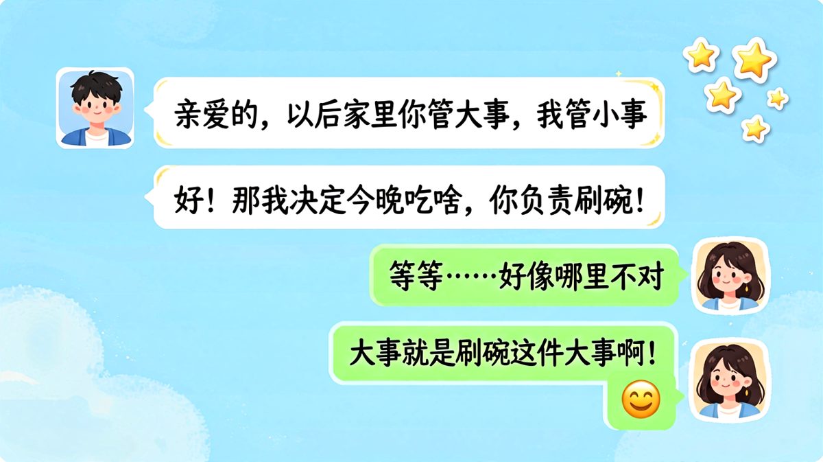 家里的'大事'原来是刷碗