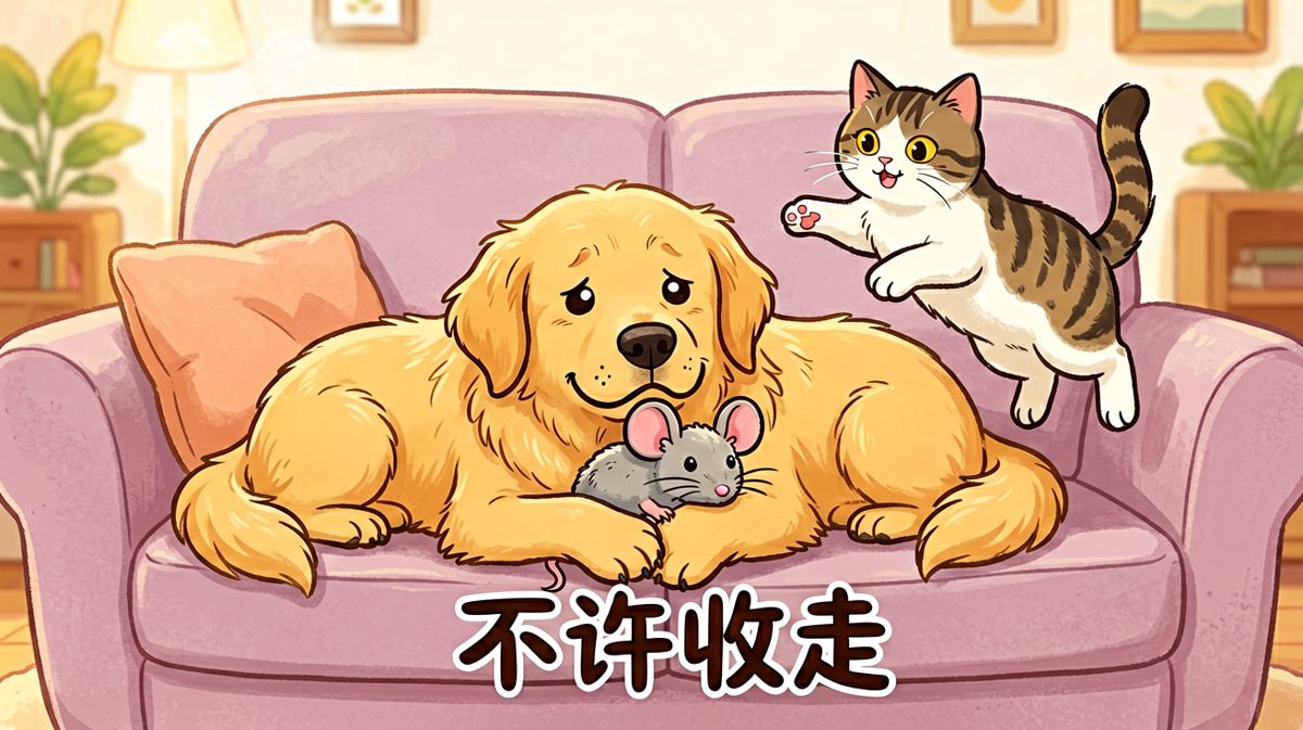 金毛：这是我的玩具！猫：这是我的沙发！人类：这是我的眼泪。