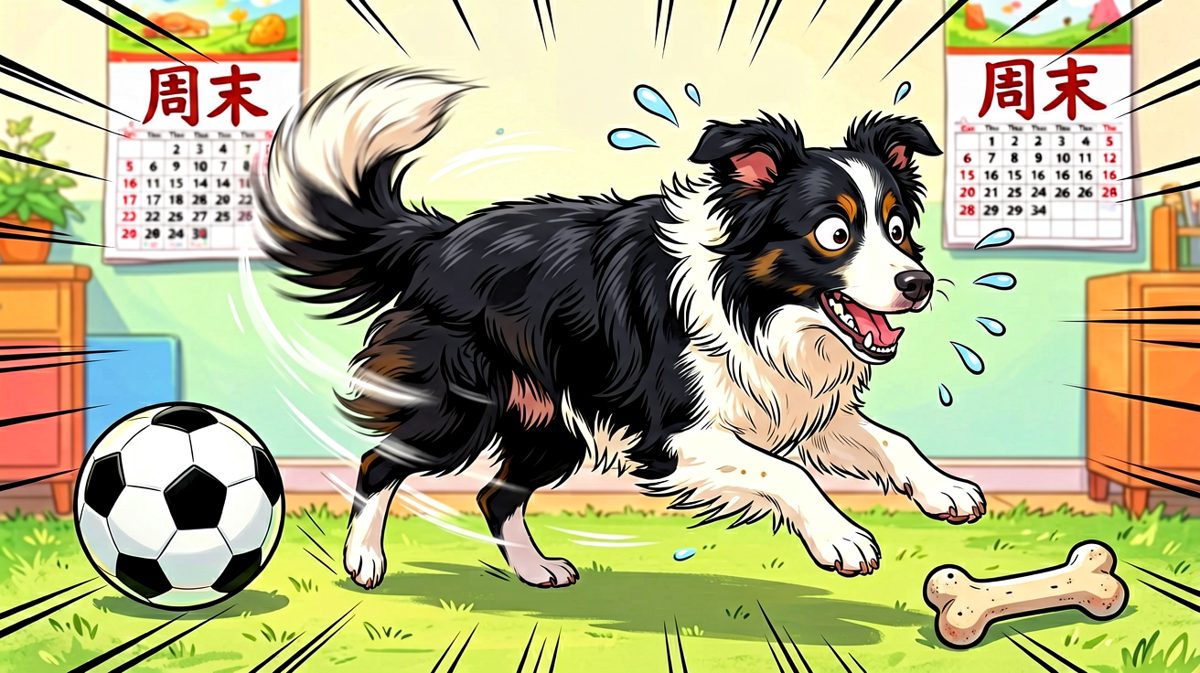 边境牧羊犬：是谁在我背后？看我抓住你！