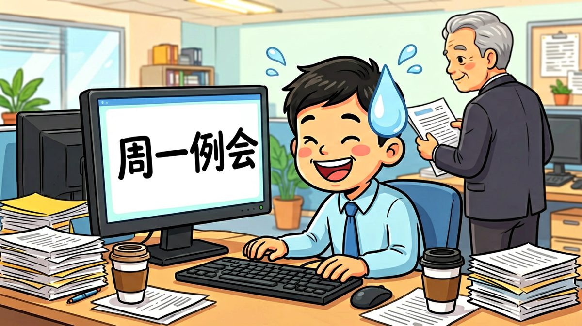 开会时的卑微打工人在微笑