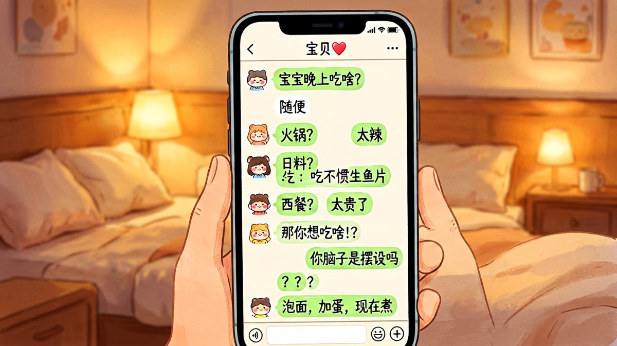 「随便」是情侣间最危险的词汇，最终解释权永远归女生所有。