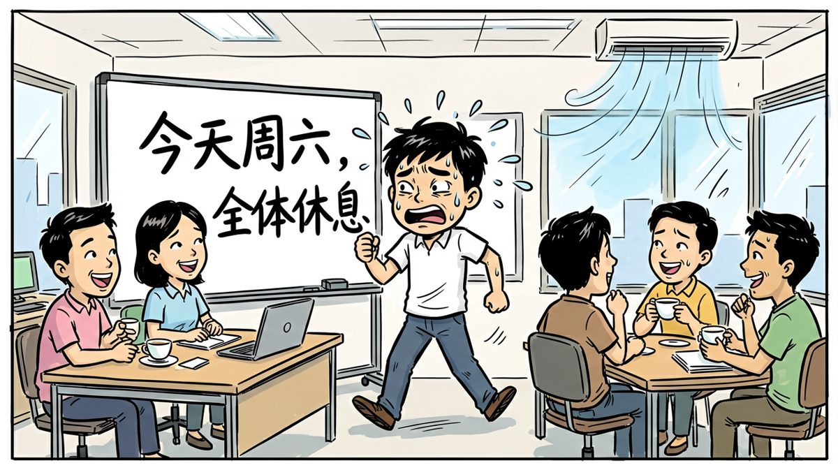 狂奔到公司，才发现今天是周六……