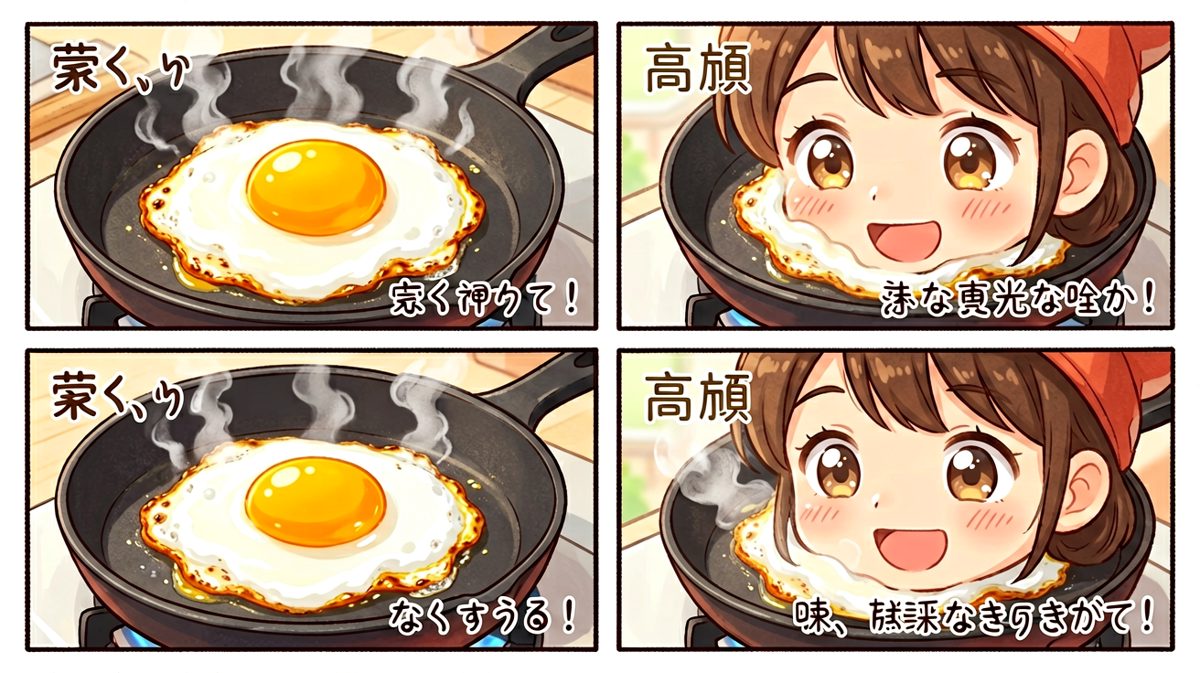 煎蛋完美出锅，成就感爆棚！