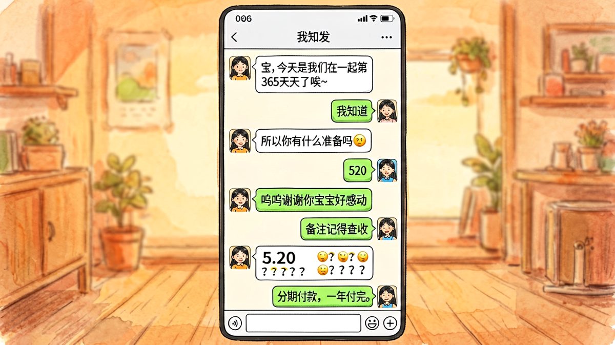 《分期付款的爱》——转账520还是5.20，取决于你怎么看