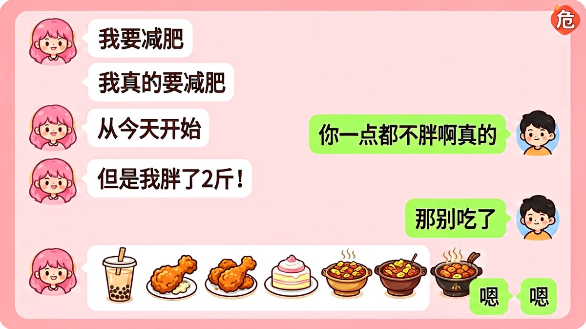 我说减肥是真的，但投喂你也是认真的