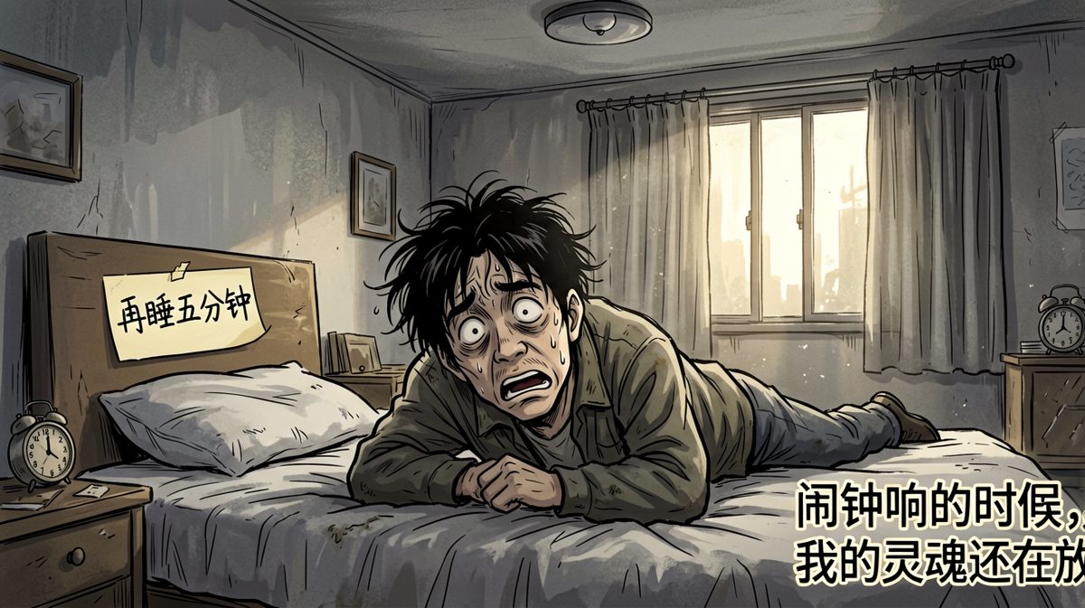 周一早上的灵魂状态：身体醒了，但人还没到。