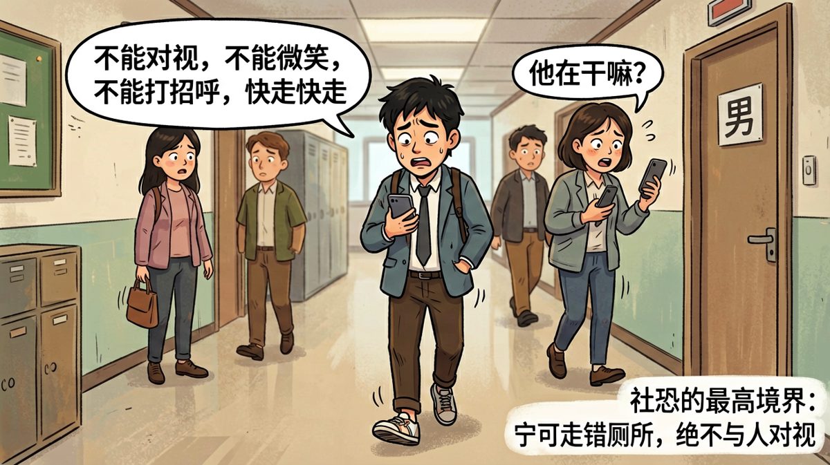 当社恐遇见不熟的人，逃跑是本能的求生反应。