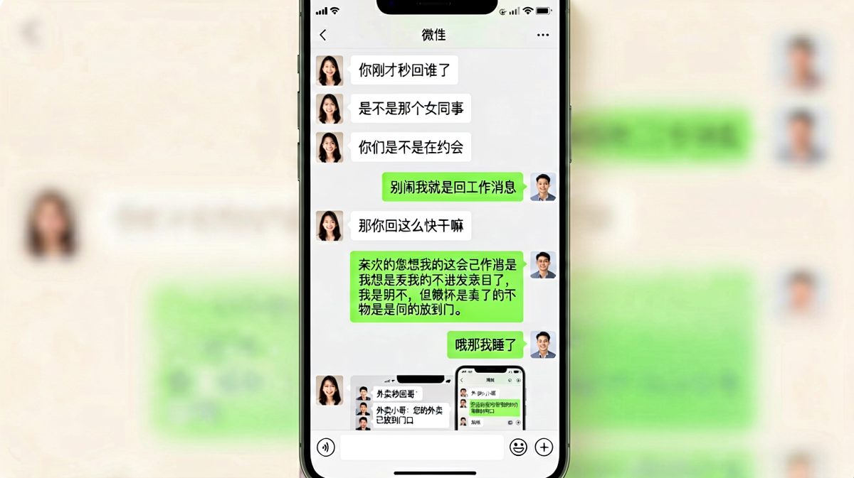 醋坛子女生脑补了一出出轨大戏，结果真相是外卖小哥。