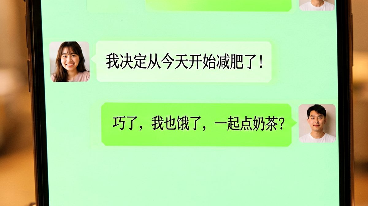 减肥宣言秒变奶茶邀约
