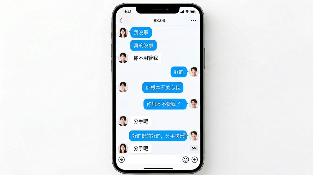 "我没事"的经典连环反转，男生句句顺从让女生无言以对