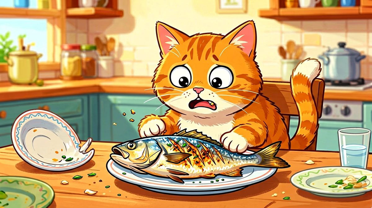 猫：不是我吃的，是鱼先动的手！
