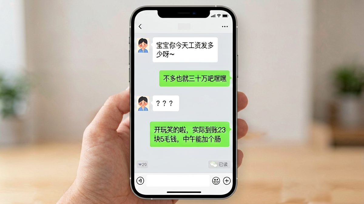 男生刚发完财梦话就清醒，从三十万跌回两毛五。
