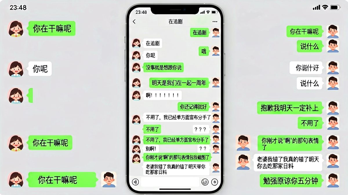 男生差点忘纪念日全程靠表情包求生，女友留了致命证据