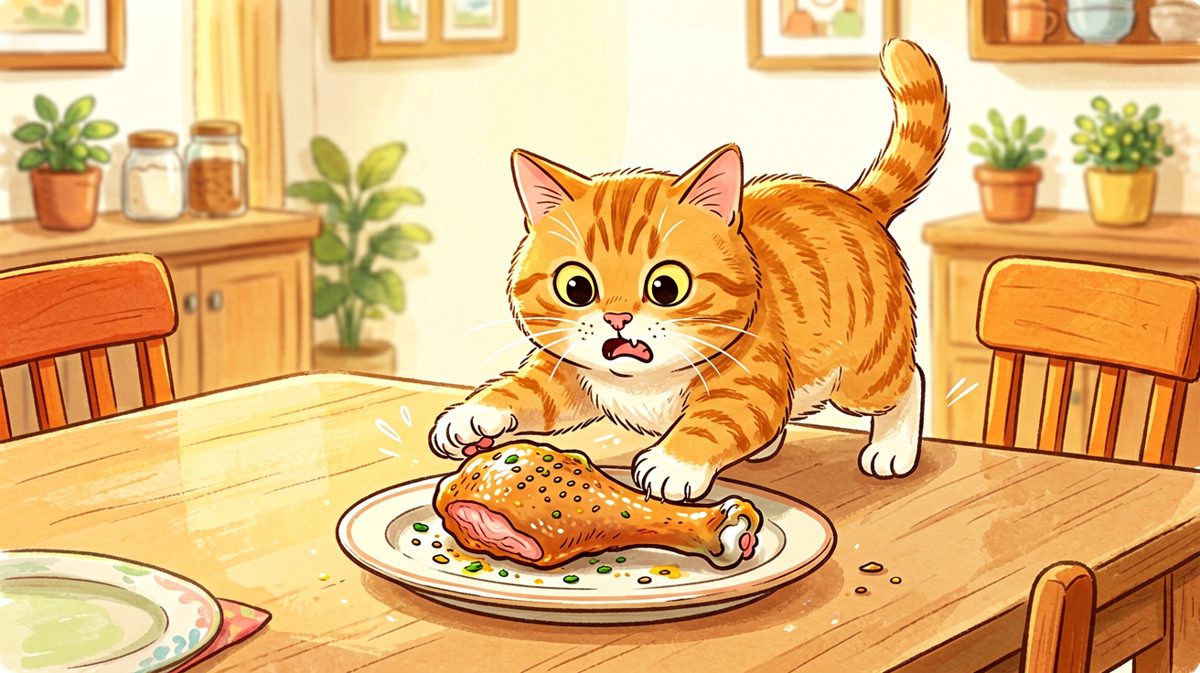 橘猫：我只是想闻闻，真的没想偷吃……大概？