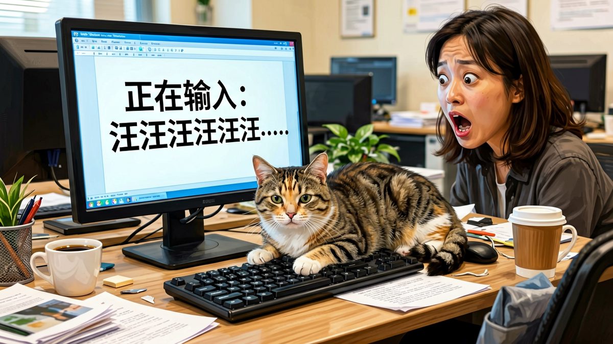 猫主子：今天本喵也想帮主人加班～