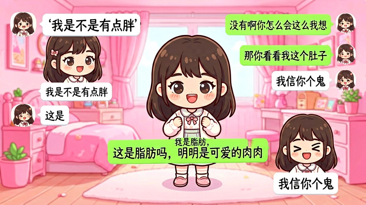 女生问胖不胖，男生的求生欲反应让人哭笑不得。