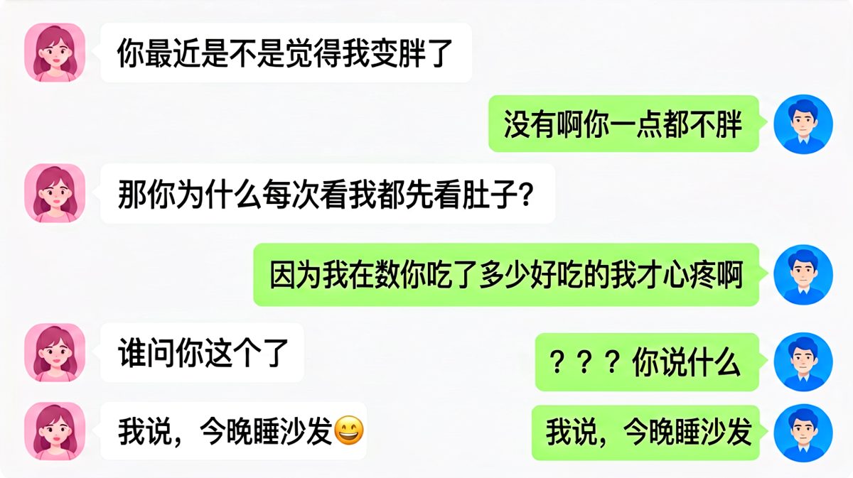 男生以为耍嘴皮子混过去了，结果女生语音里说了更狠的话。