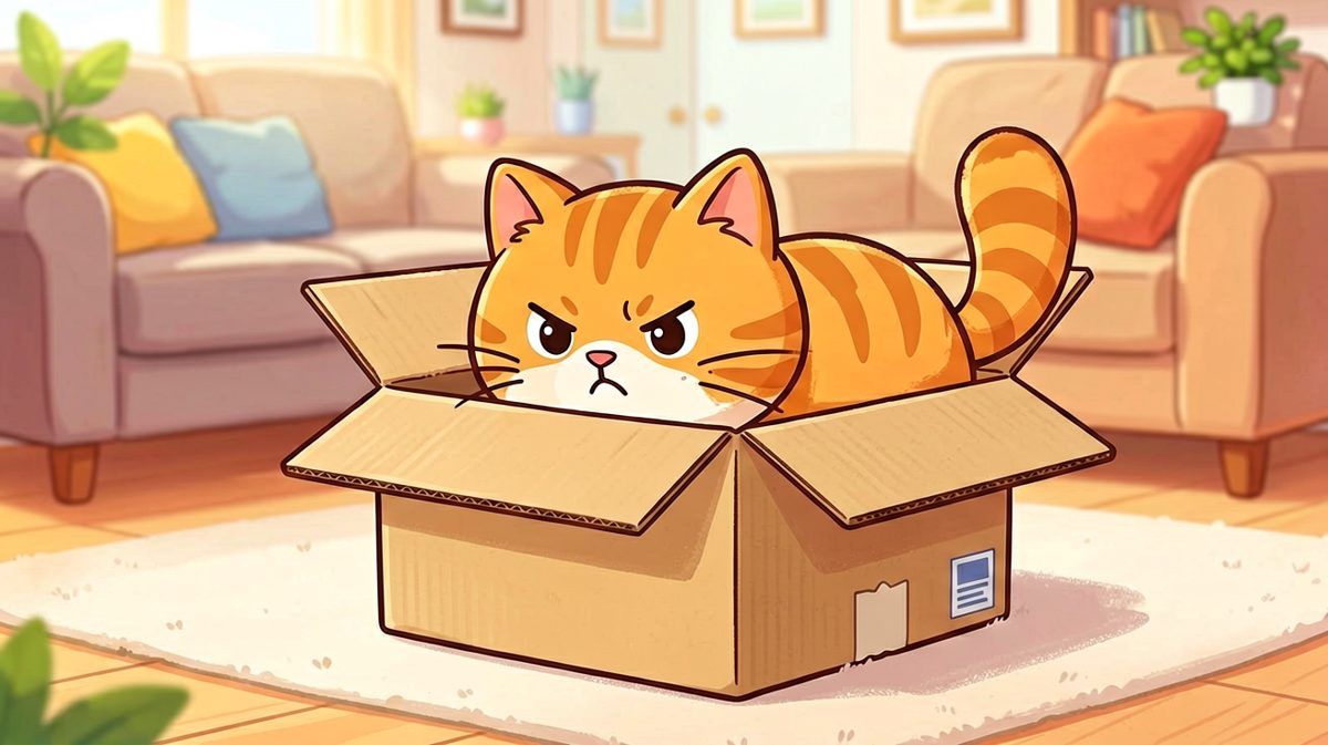 橘猫：只要我够努力，盒子就会变小！