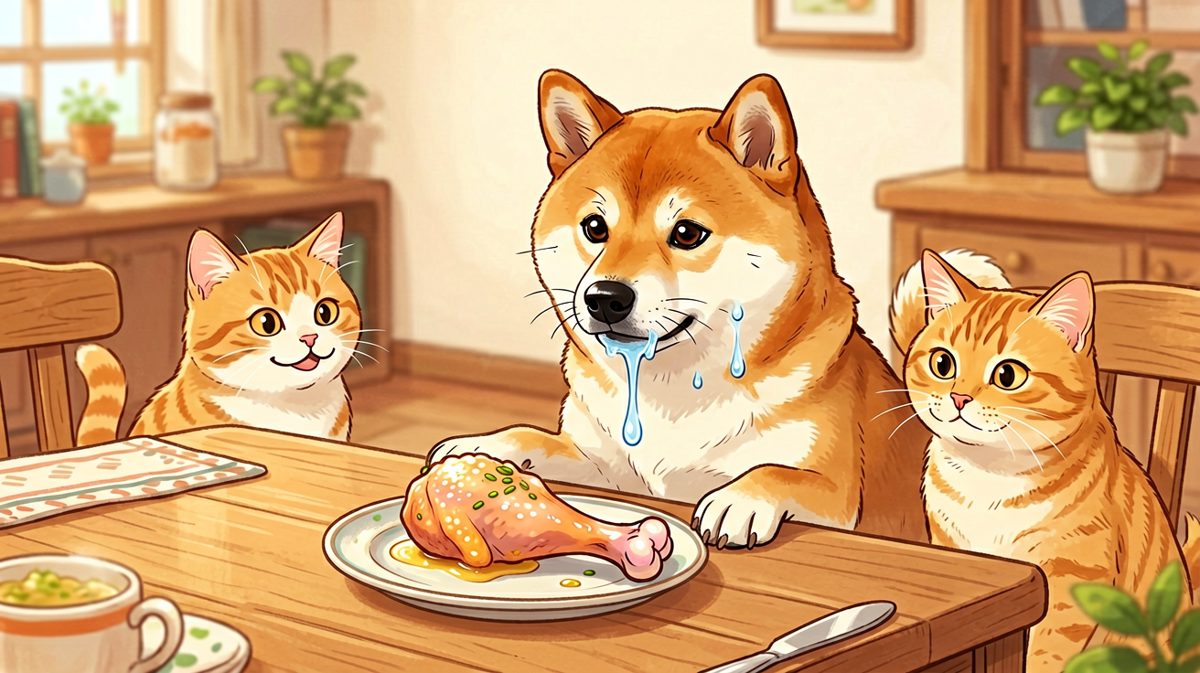 狗：我忍！猫：我看戏，鸡腿：完了完了