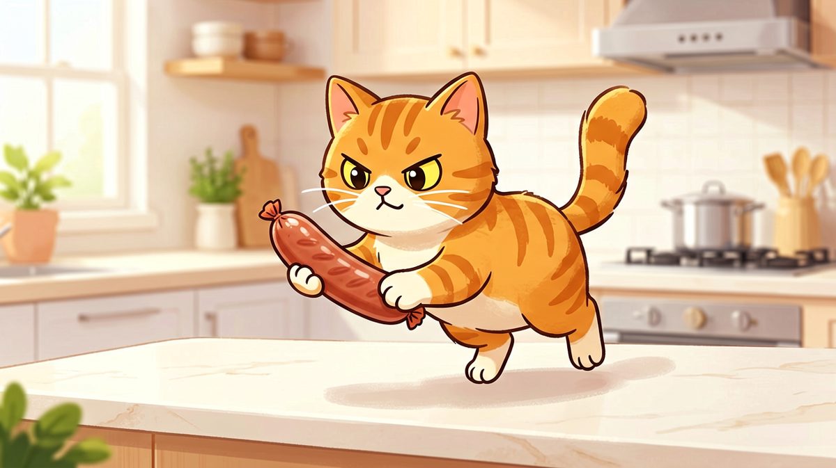 这猫为了吃连命都不要了。
