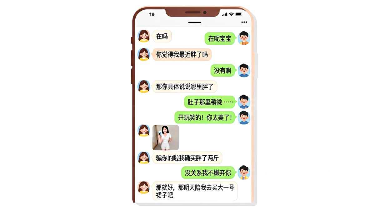 「你觉得我最近胖了吗」的终极反转：先夸后拆台，最后反将一军。