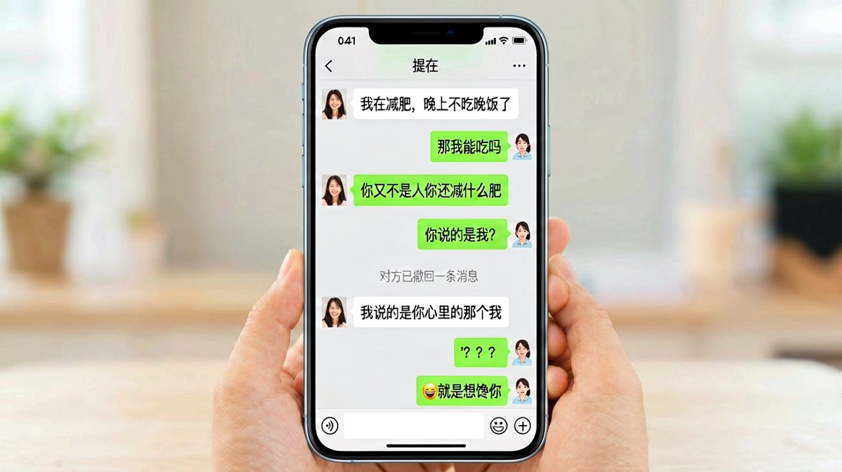 减肥陷阱：女生用撤回消息耍男生玩
