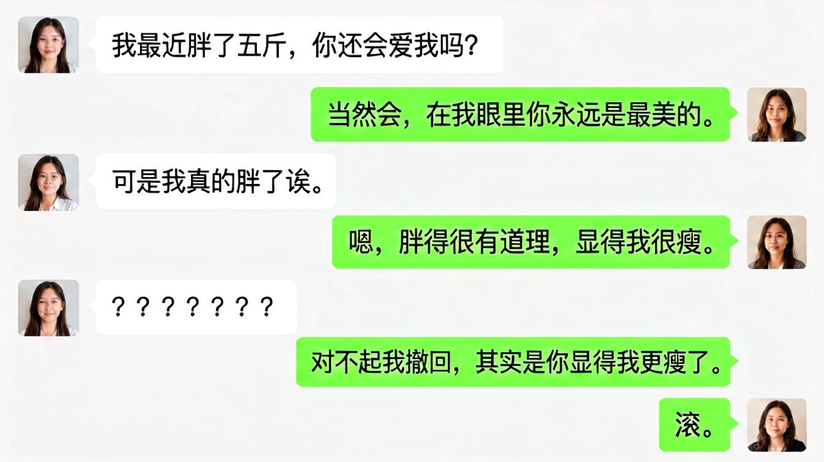 求生欲拉满却越描越黑的经典送命题现场