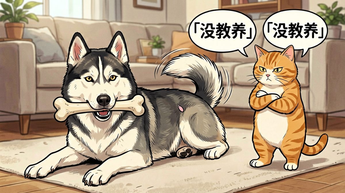 猫：有些狗，出生就是来侮辱智商的。