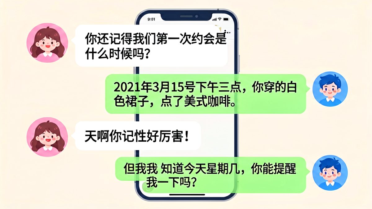 纪念日记得一清二楚，但今天是周几完全失忆