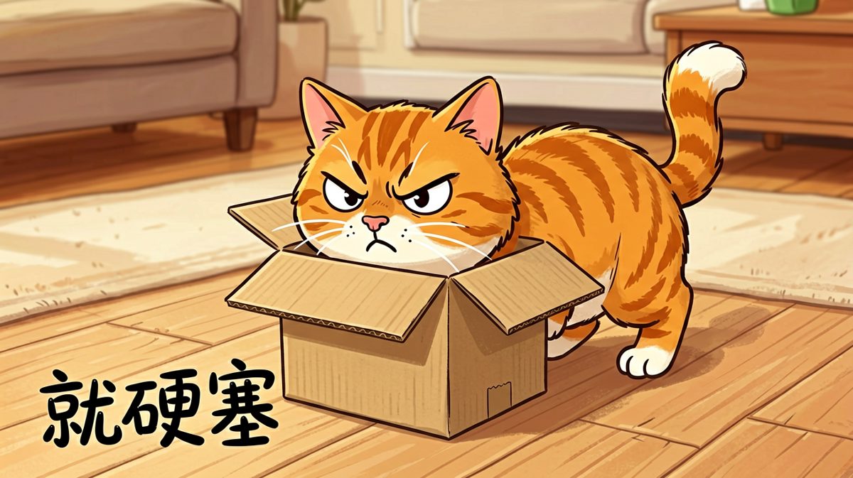 猫咪的终极哲学：只要我头小，盒子就能装下整个世界——即使出不来。