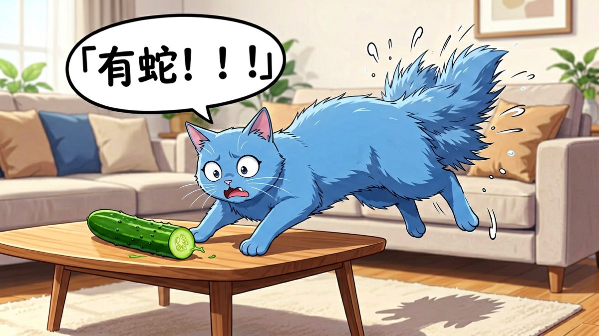 猫咪的世界观：你以为我在优雅生活，其实我一直在提防那根黄瓜。