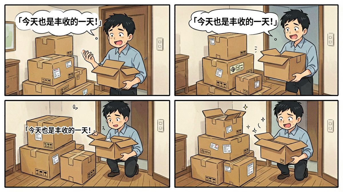 快递到货，兴奋开箱