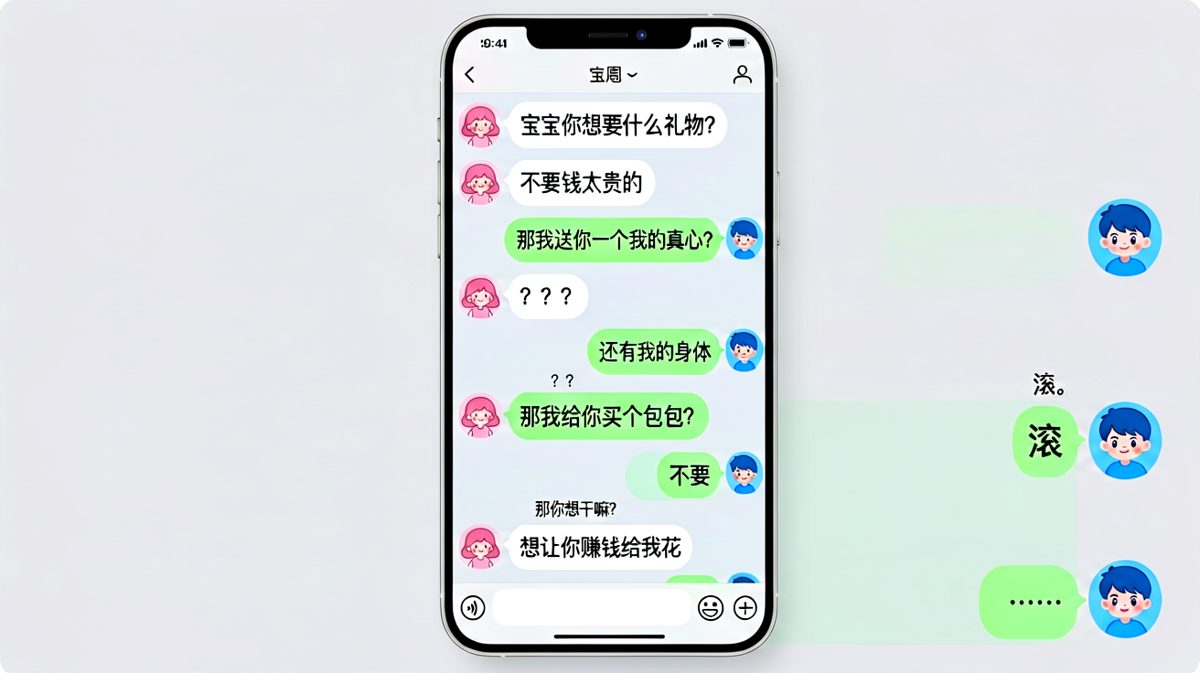 男生送礼步步为营，女生一句话直击灵魂：想让你赚钱给我花！
