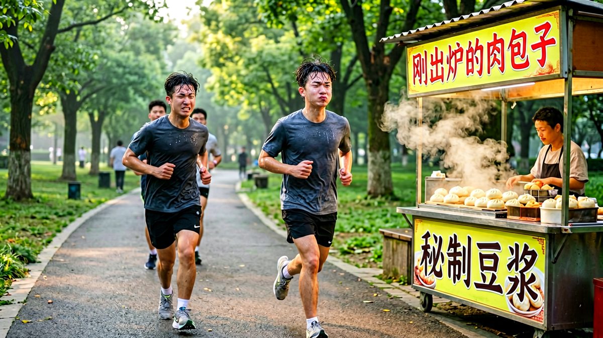 跑到一半，被早餐香迷住了…