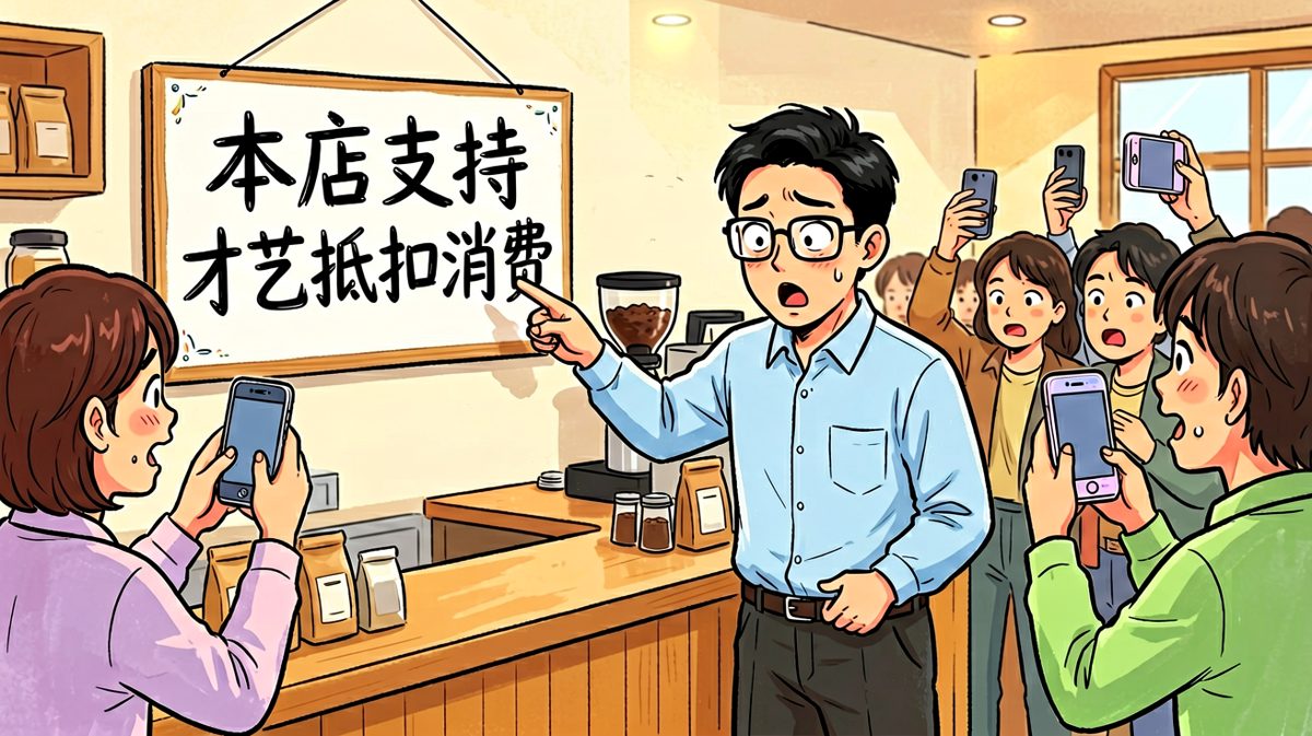 老板：不会付钱？那就表演才艺换咖啡