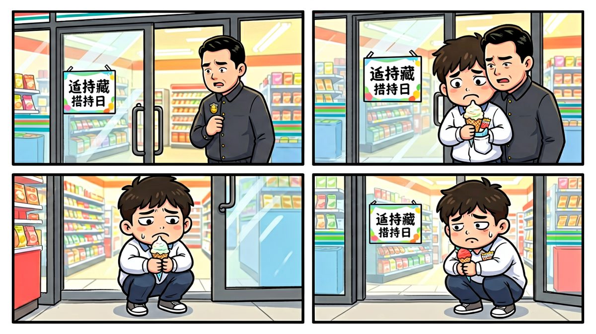 才艺没发挥完就被请出门，但至少冰淇淋保住了。